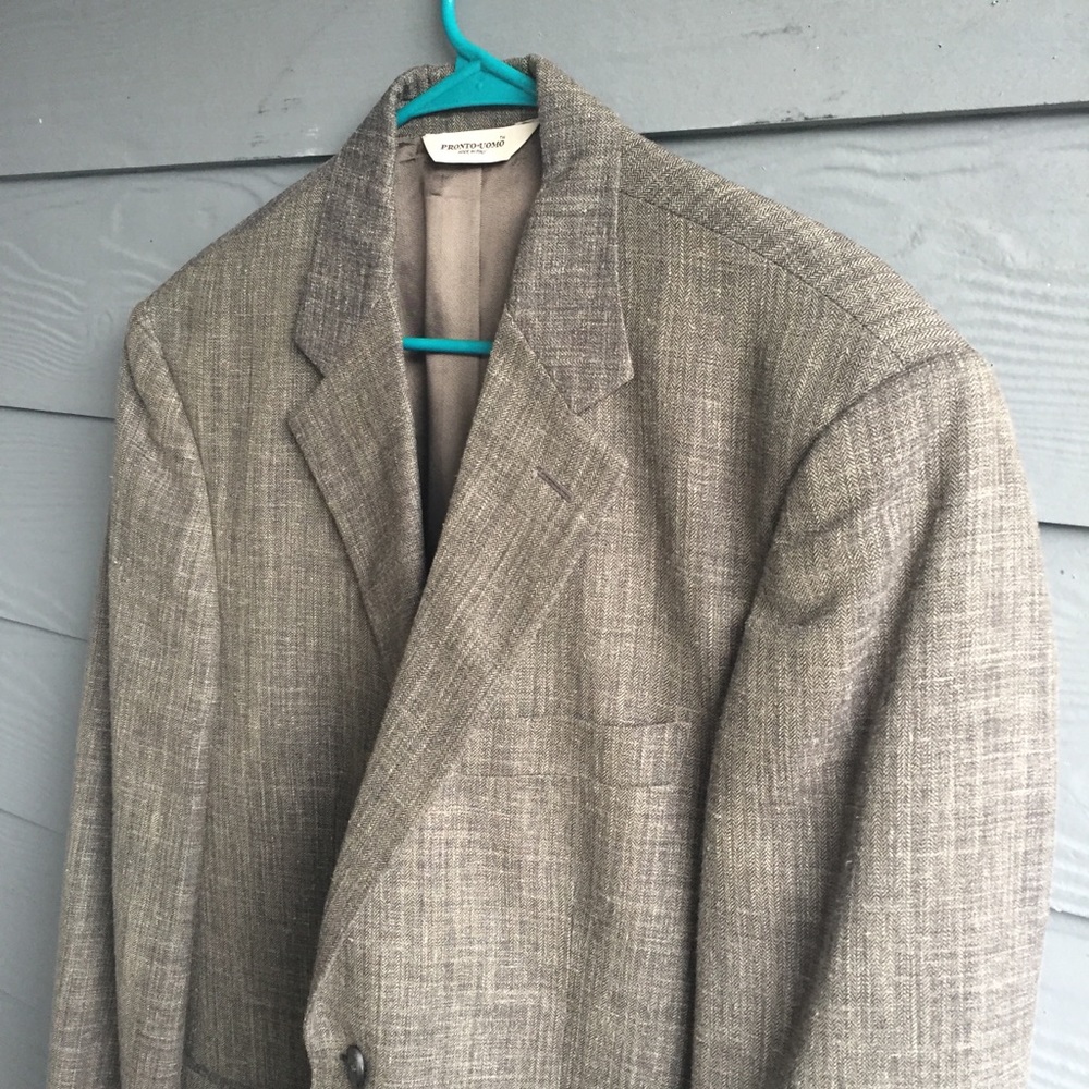 PRONTO UOMO 40R Gray Wool Blend 2 Button Blazer